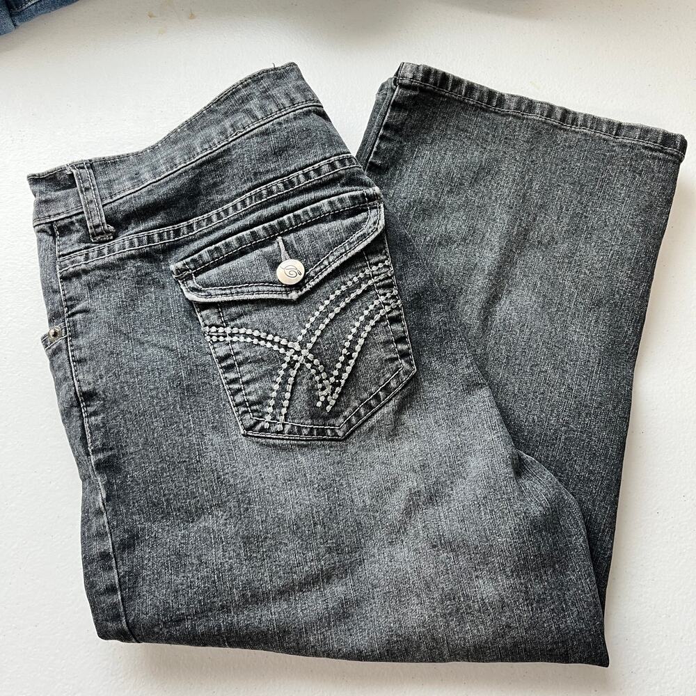 Duplex by Tyle Women's High Rise Bermuda Capri Dark Gray Size 10